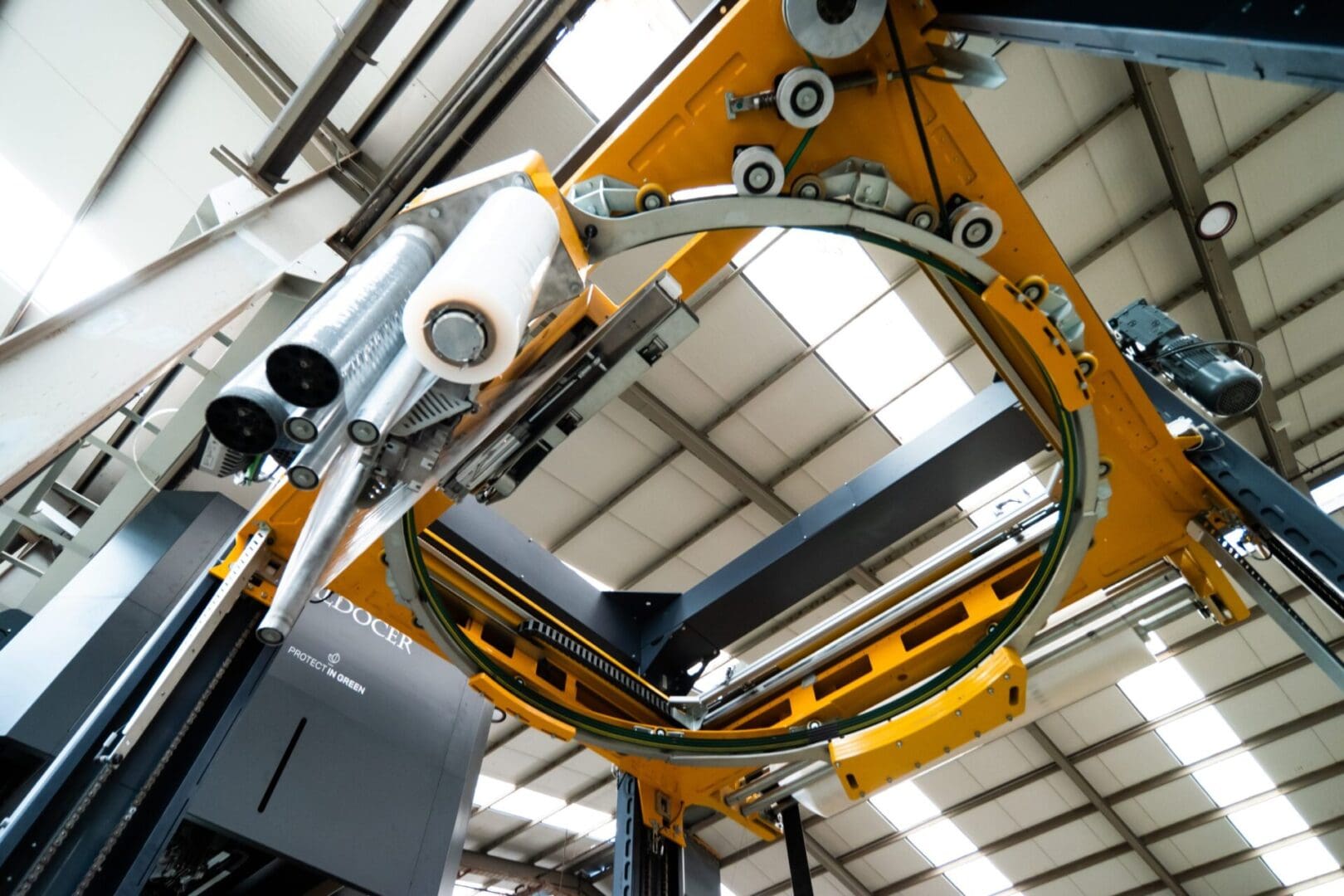 Ring stretch wrapper detail showing efficient film application