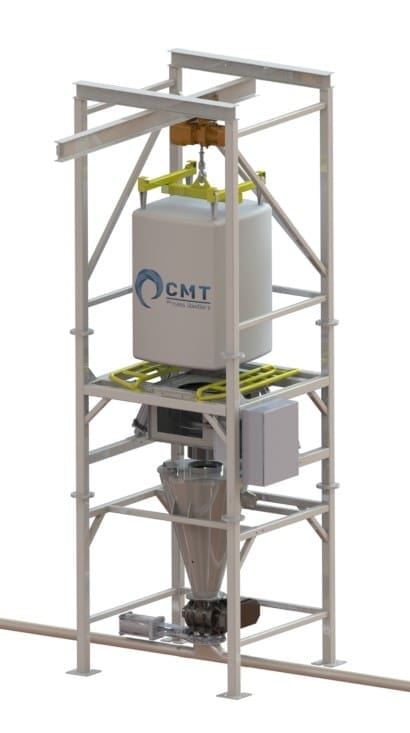 Bulk bag unloader system with rotary valve