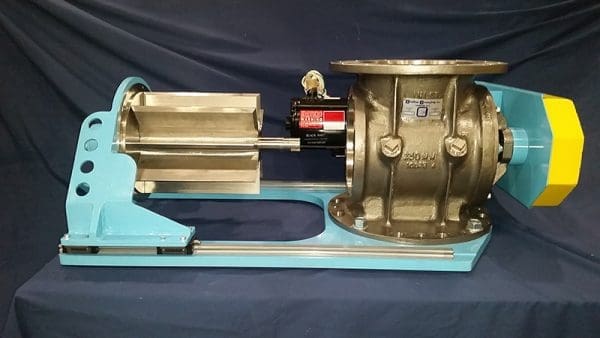 Easy clean rotary airlock valve opened for maintenance