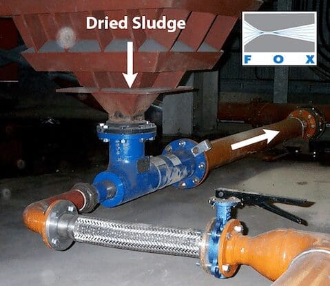 Fox eductor for dried sludge conveying