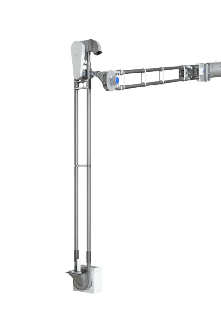 Vertical to incline Powderflight aero-mechanical conveyor rendering