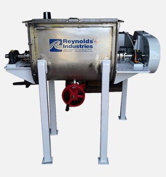 Reynolds ribbon blender for dry powder blending