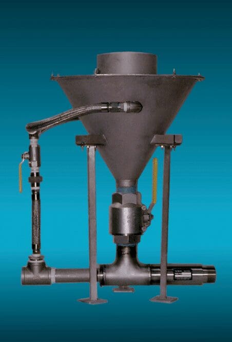 Slurry eductor hopper washdown application