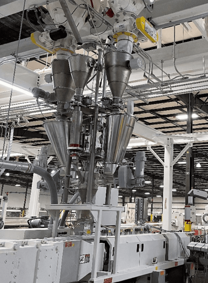 Orbetron compounding system with multiple feeders for plastic pellets and additives