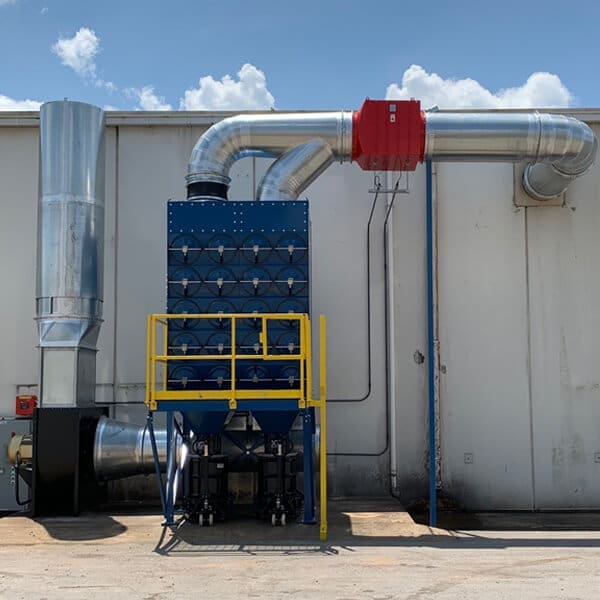 Industrial dust collection ductwork and branch connections