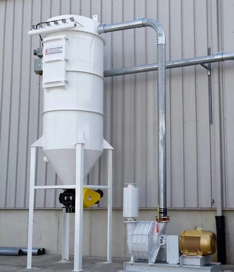 Industrial pulse-jet filter receiver installation