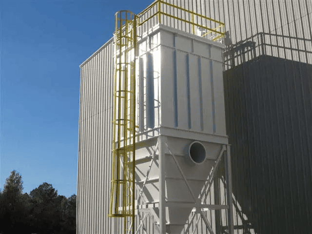 Industrial pulse-jet baghouse dust collector installation