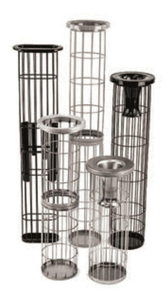 Dust collector filter bag cages in multiple sizes and materials