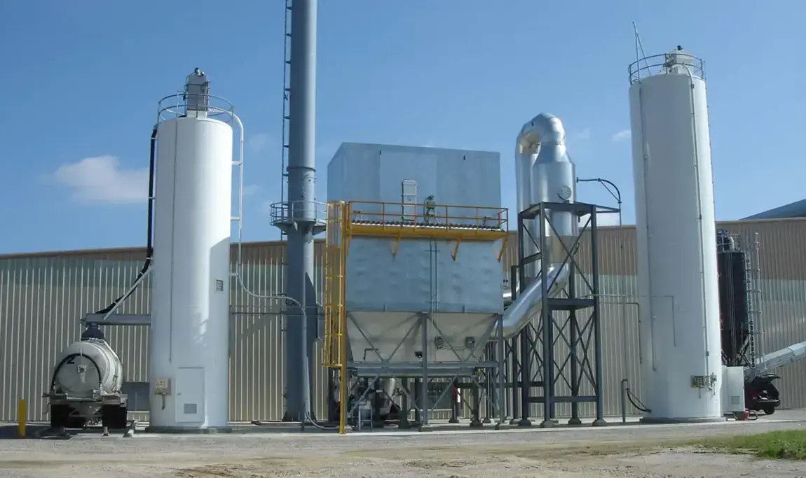 Silo system with integrated dust collection equipment