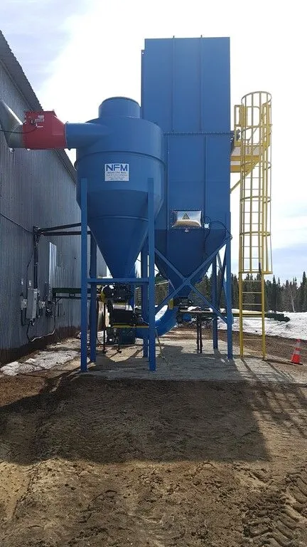 Cyclone mechanical separator installed ahead of a baghouse