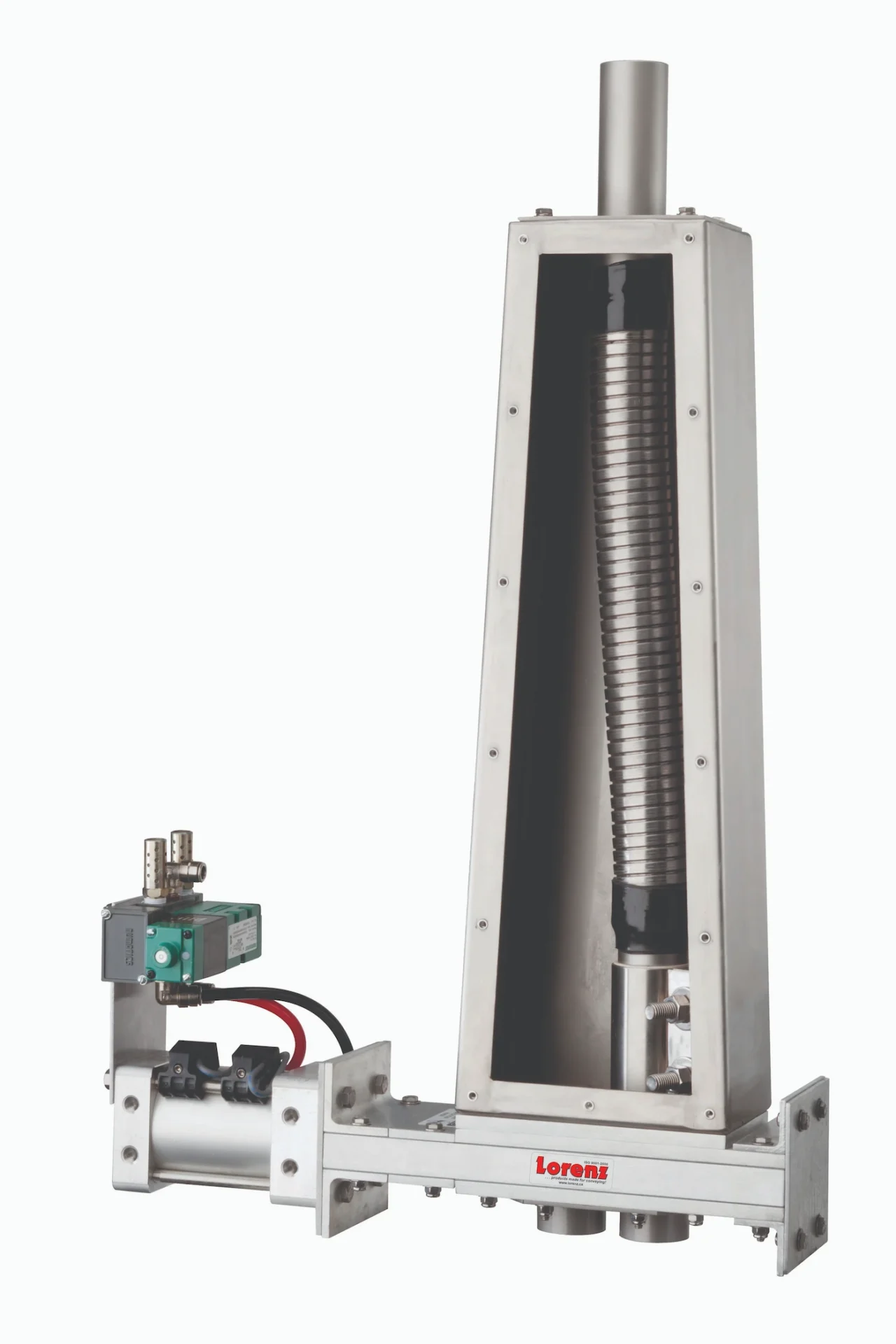 Two way tube diverter valve for dry bulk material routing